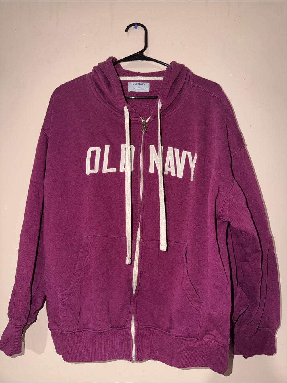 Old Navy Purple Full-Zip Hoodie with White Logo